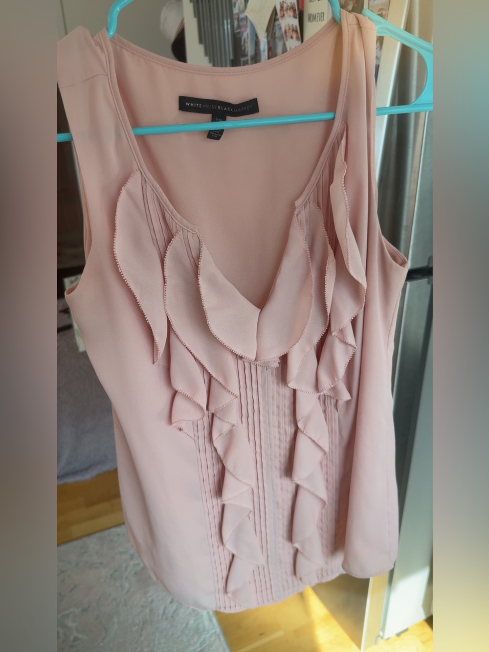 Women’s Ruffle Pleated Pink Blouse Top. Size XS